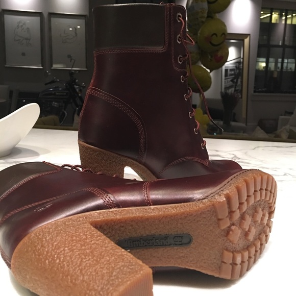 Timberland heeled boots - Maroon - True US size 10 - Picture 2 of 4